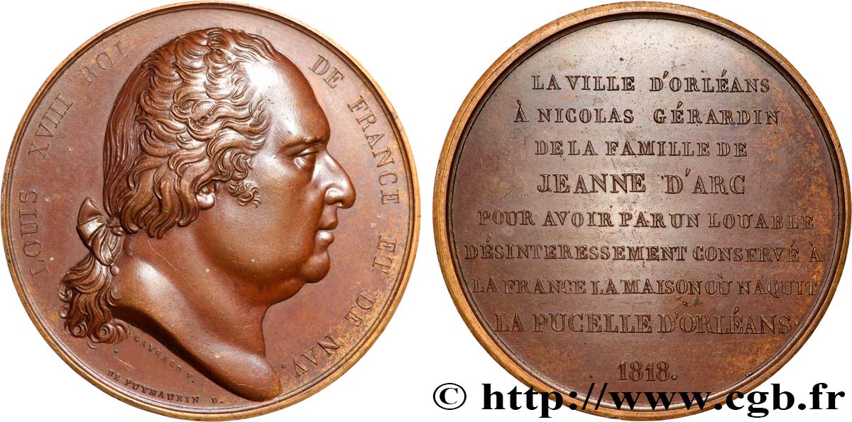 LUIGI XVIII Médaille, Hommage à Nicolas Gerardin SPL