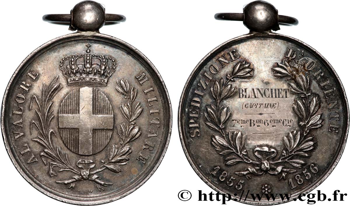 ITALIEN - SARDINIEN KÖNIGREICH - VIKTOR EMMANUEL II. Médaille, Al Valore militare, Spedizione d’Oriente SS