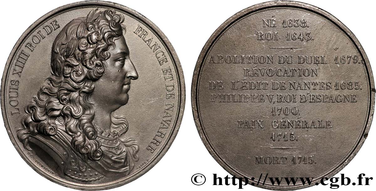 LOUIS-PHILIPPE I Médaille, Roi Louis XIV XF