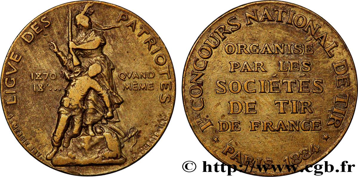 TIR ET ARQUEBUSE Médaille, Concours national de tir XF/AU