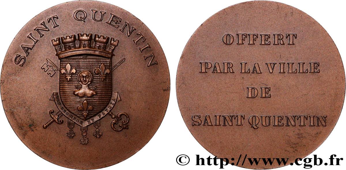 TOWNS AND TOWN HALLS Médaille, Saint Quentin AU