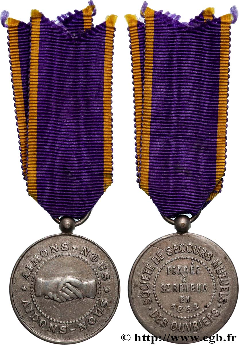 INSURANCES Médaille, Société de secours mutuels des ouvriers, Saint Brieuc XF