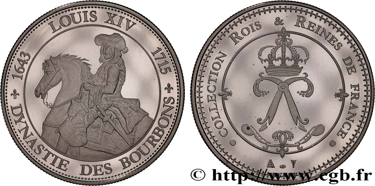 COLLECTION ROIS & REINES DE FRANCE Médaille, Louis XIV MS