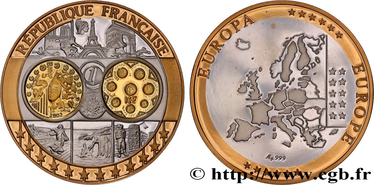 V REPUBLIC Médaille, Europe, République Française AU