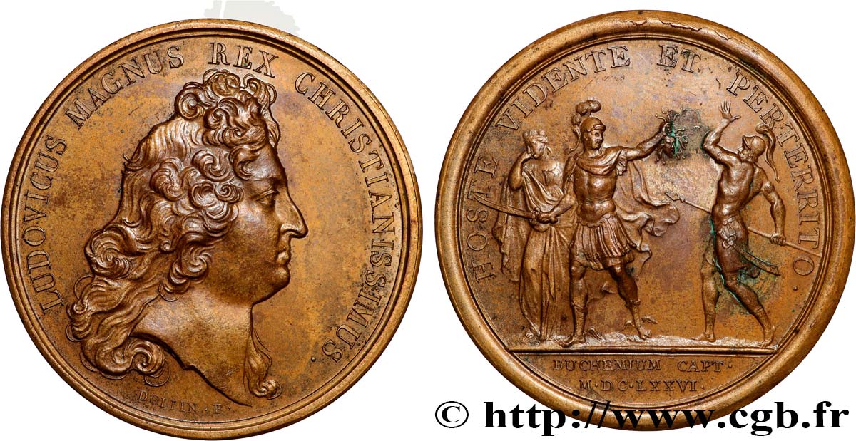 LOUIS XIV LE GRAND OU LE ROI SOLEIL Médaille, Prise de Bouchain SUP/TTB+