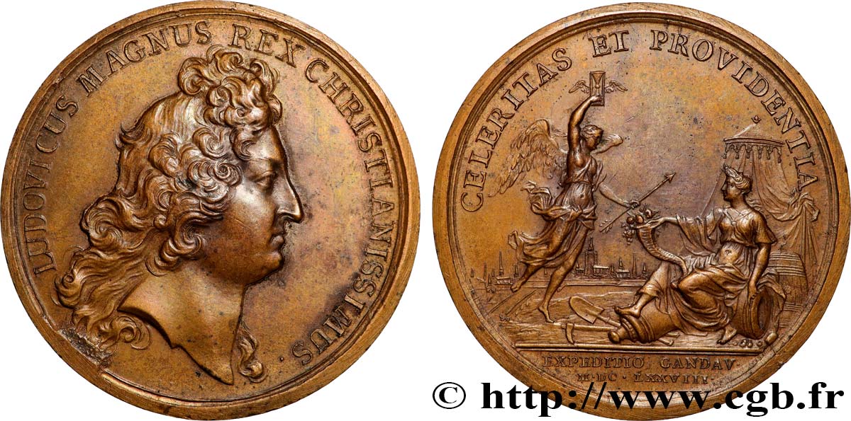 LOUIS XIV LE GRAND OU LE ROI SOLEIL Médaille, Expédition de Gand SUP