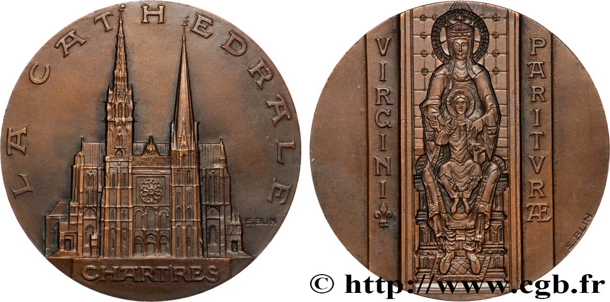 TERCERA REPUBLICA FRANCESA Médaille, Cathédrale de Chartres EBC