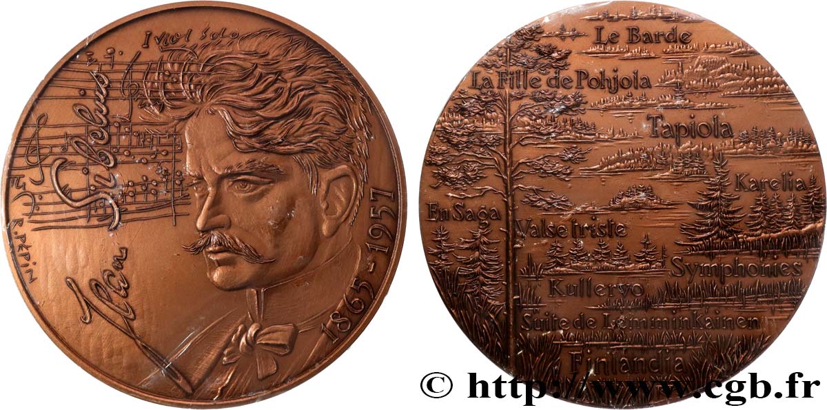 ARTISTES : MUSICIENS, PEINTRES, SCULPTEURS Médaille, Jean Sibelius SC