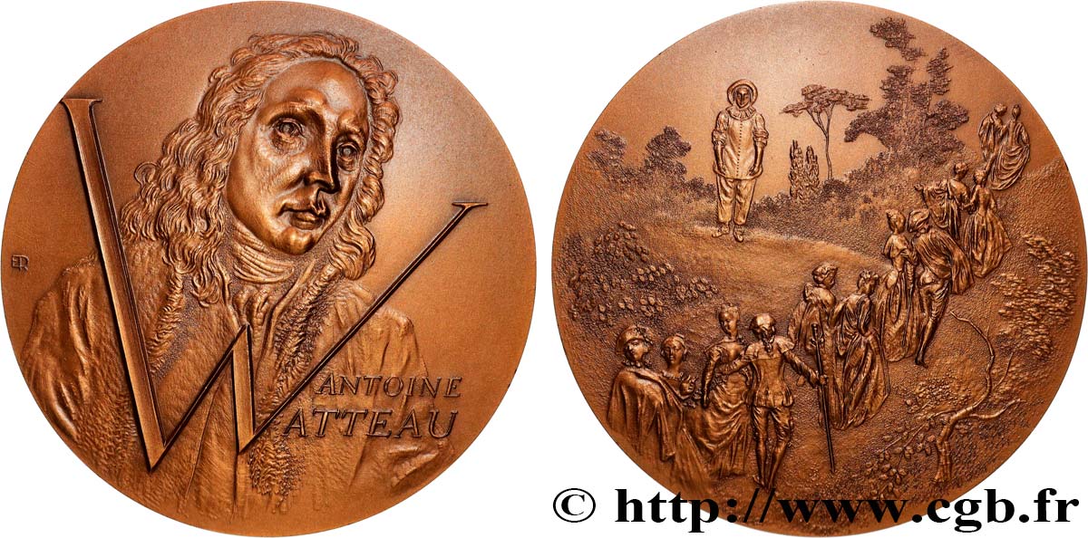 ARTISTS : MUSICIANS, PAINTERS, SCULPTORS Médaille, Jean-Antoine Watteau MS