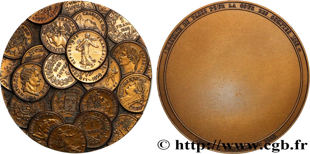 QUINTA REPUBBLICA FRANCESE Médaille, Monnaie de Paris pour la cour des comptes q.SPL