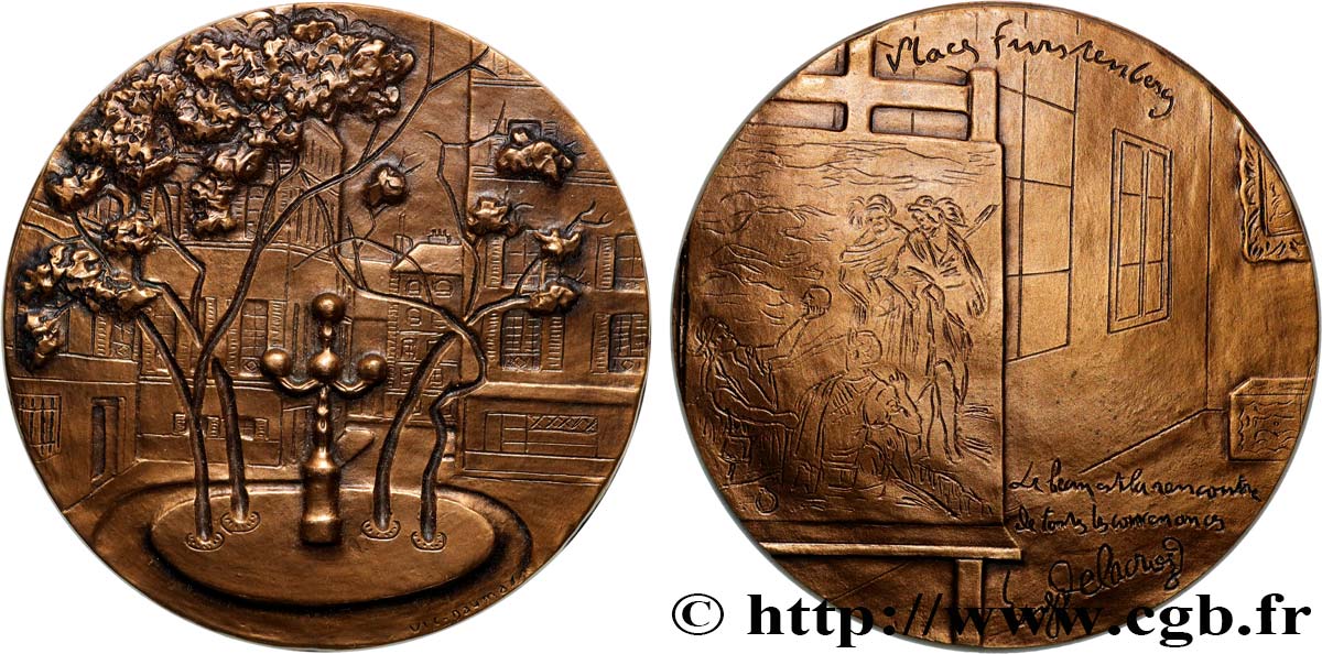 ARTISTS : MUSICIANS, PAINTERS, SCULPTORS Médaille, Atelier Delacroix, Place Furstemberg, n°594 AU