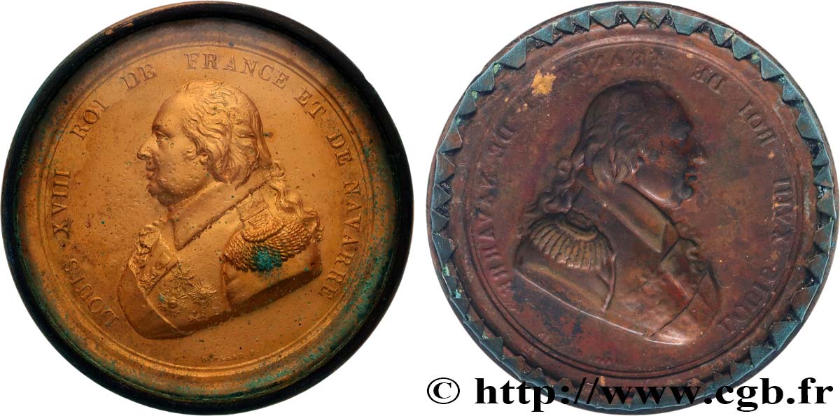 LUIGI XVIII Médaille, Louis XVIII, Tirage uniface BB