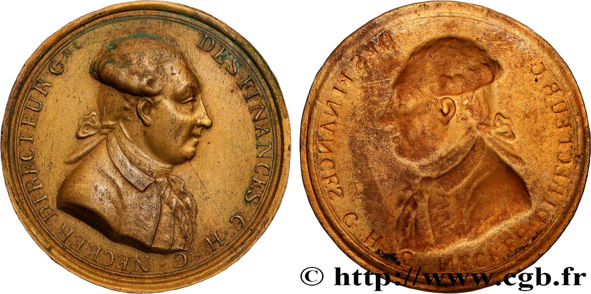 LOUIS XVI Médaille, Jacques Necker, tirage uniface BB