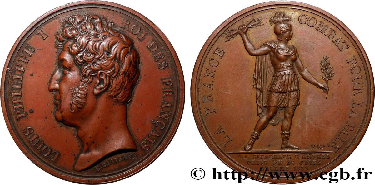 LOUIS-PHILIPPE Ier Médaille, Prise d’Anvers TTB+/SUP