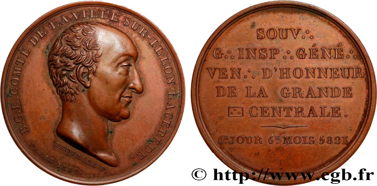 FRANC-MAÇONNERIE - PARIS Médaille, Comte de Lacépède, Grande loge centrale q.SPL