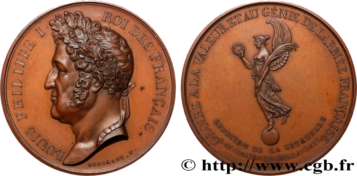 LUIGI FILIPPO I Médaille, Prise de la citadelle d’Anvers SPL+