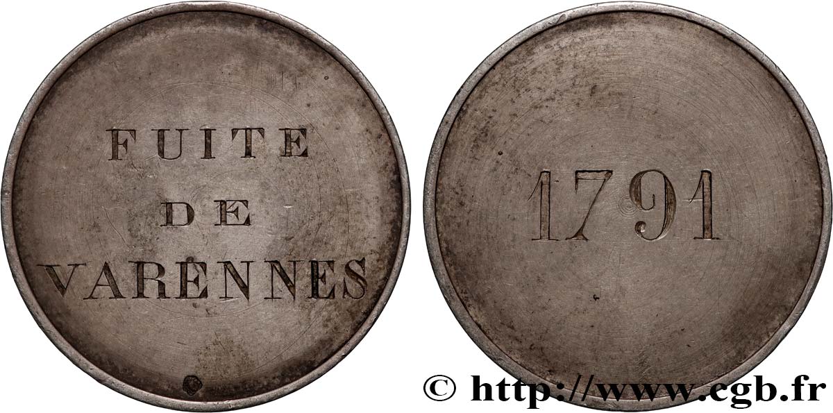 FRENCH CONSTITUTION Médaille, Fuite de Varennes AU