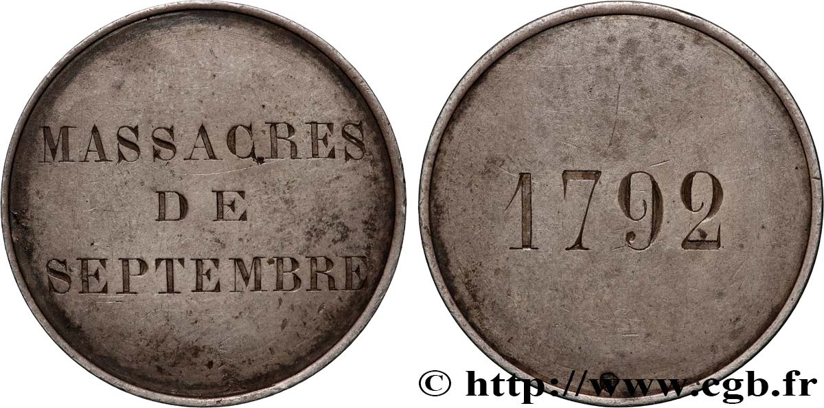 FRENCH CONSTITUTION Médaille, Massacres de septembre fVZ