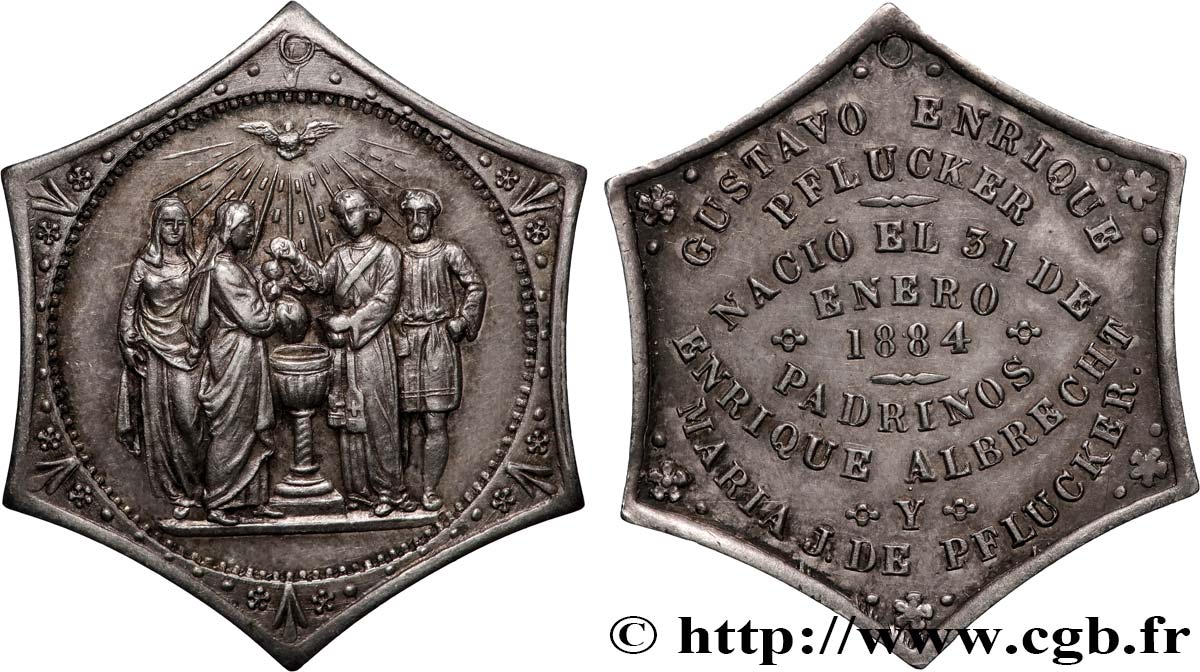 MÉDAILLES RELIGIEUSES Médaille de baptême TTB+