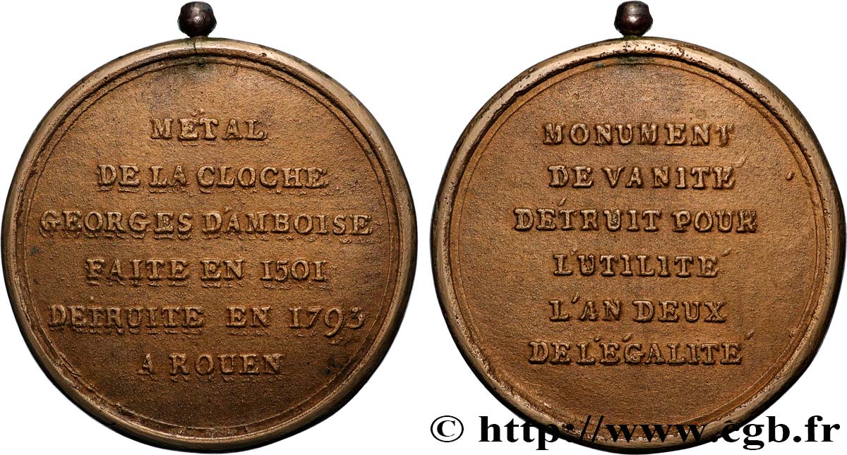 CONVENZIONE NAZIONALE Médaille, Métal de la cloche Georges d’Amboise q.SPL