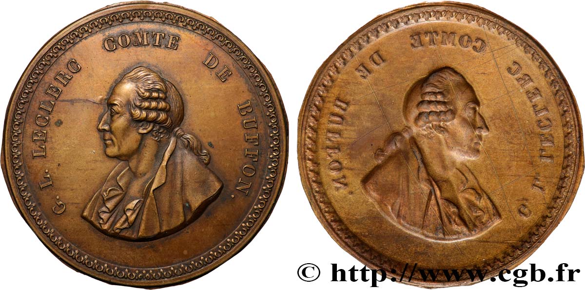 GESCHICHTE FRANKREICHS Médaille, Georges Louis Leclerc, comte de Buffon, tirage uniface fVZ