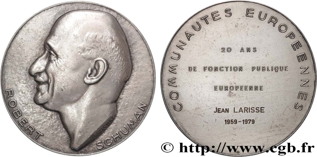 CINQUIÈME RÉPUBLIQUE Médaille, Robert Schuman TTB+