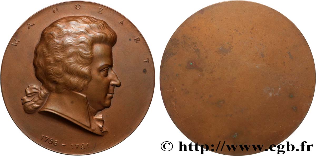 ARTISTS : ENGRAVORS, PAINTERS, SCULPTORS Médaille, Wolfgang Amadeus Mozart AU