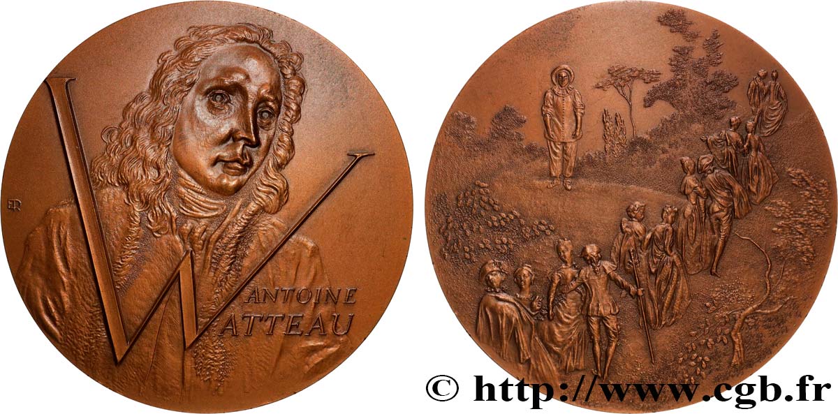 ARTISTS : MUSICIANS, PAINTERS, SCULPTORS Médaille, Jean-Antoine Watteau AU