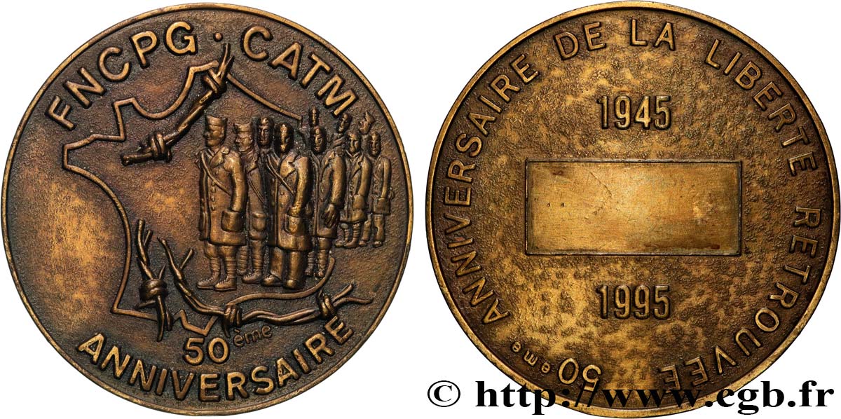 V REPUBLIC Médaille, 50e anniversaire de la liberté retrouvée XF