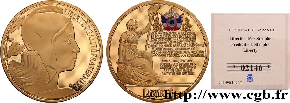 V REPUBLIC Médaille, La Marseillaise Proof set