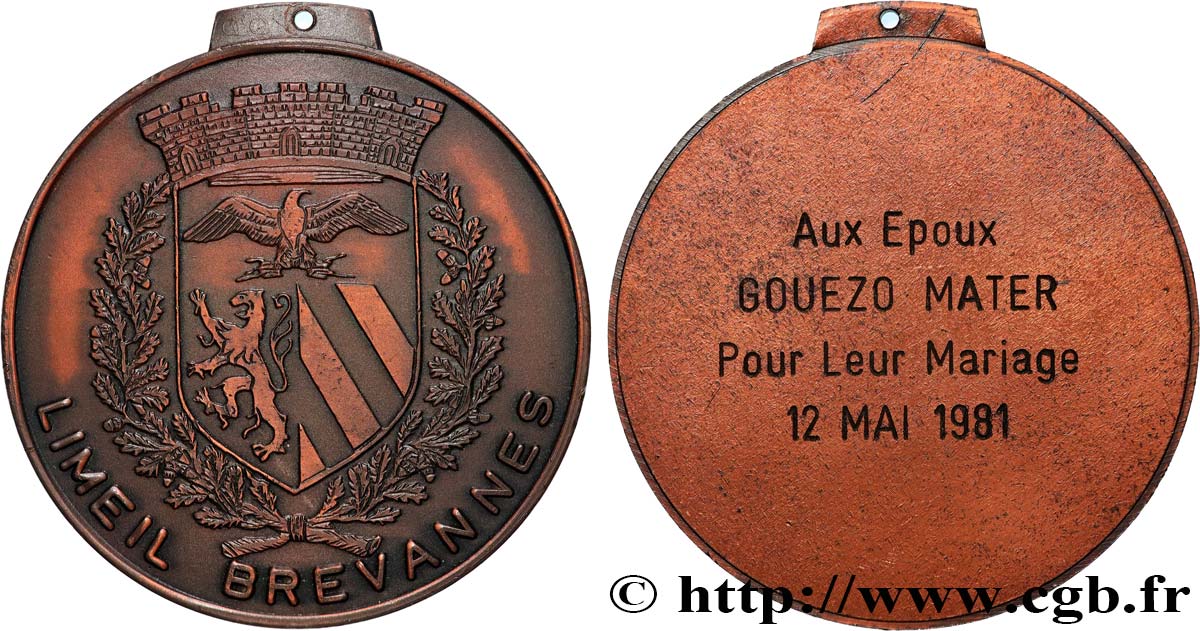 V REPUBLIC Médaille de mariage AU/AU