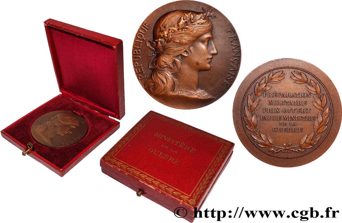 III REPUBLIC Médaille, Préparation militaire, prix offert AU