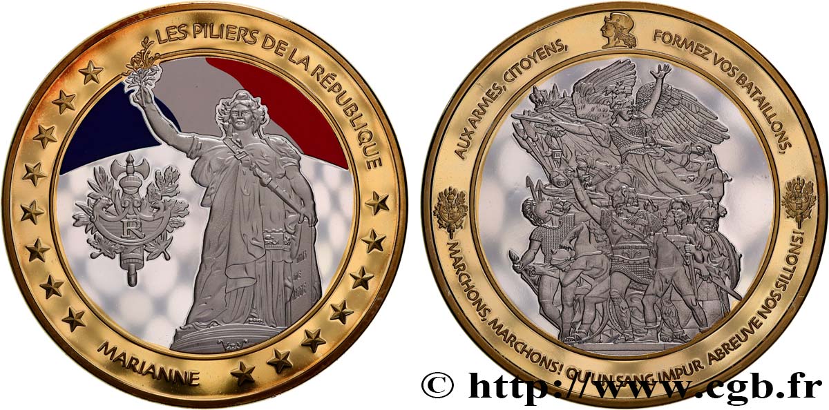 V REPUBLIC Médaille, Les piliers de la République MS