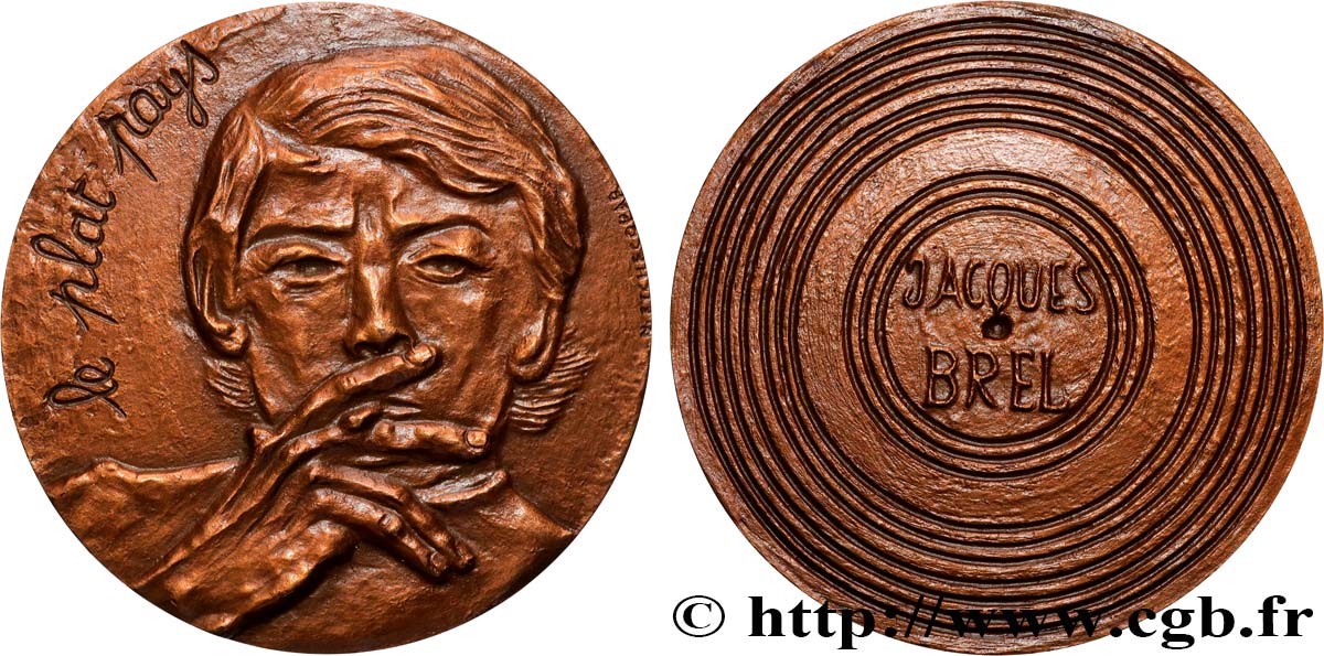 QUINTA REPUBLICA FRANCESA Médaille, Jacques Brel EBC