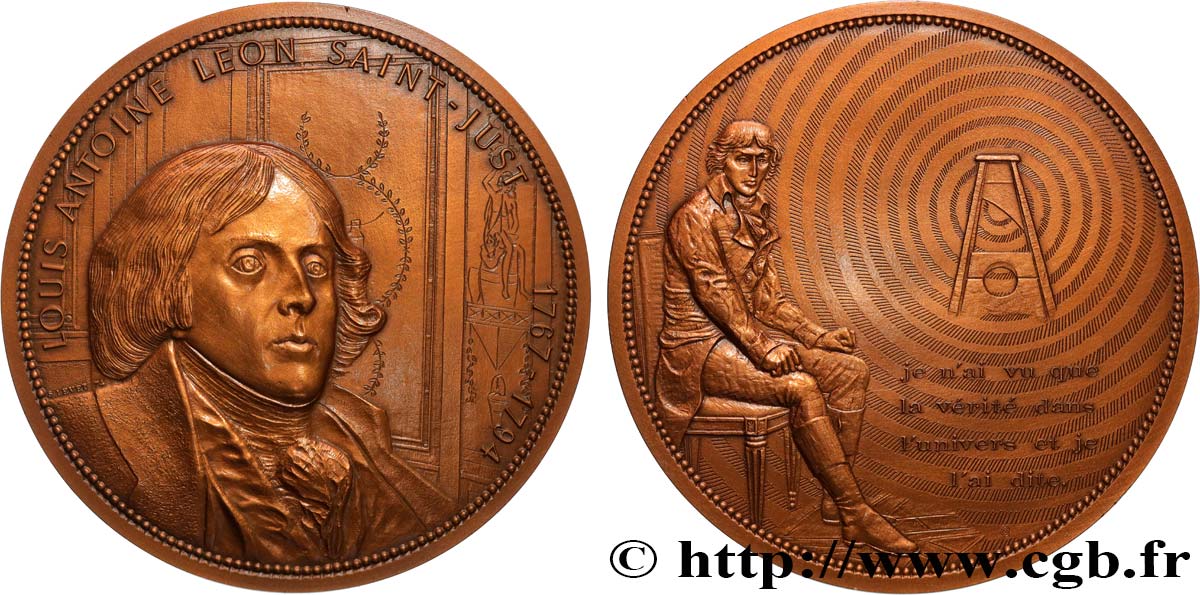 POLITIQUE ET POLITICIENS Médaille, Louis Antoine Leon Saint-Just AU