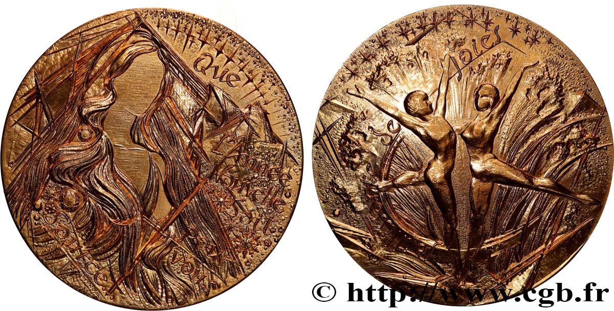 QUINTA REPUBBLICA FRANCESE Médaille de voeux, source de joie SPL