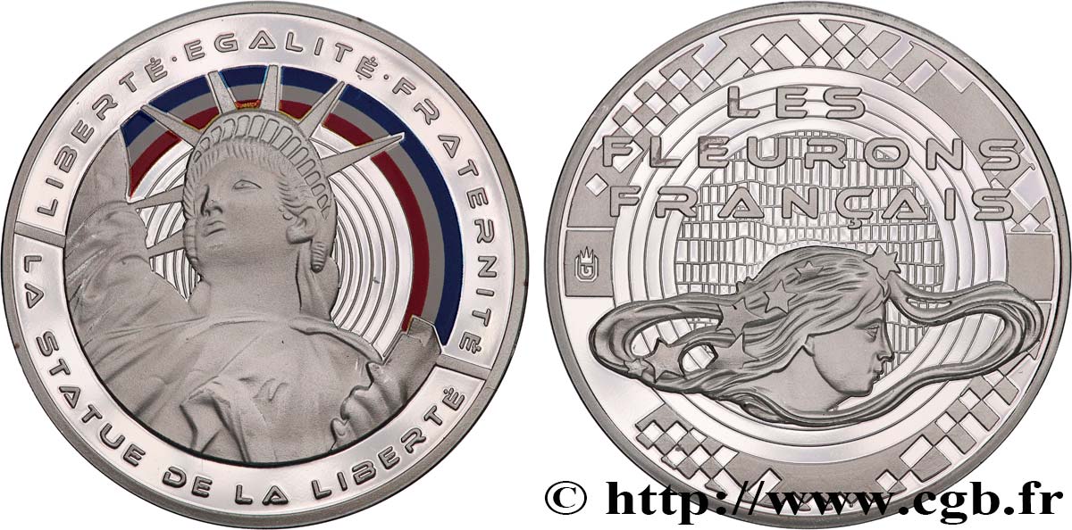 V REPUBLIC Médaille, La statue de la liberté Proof set