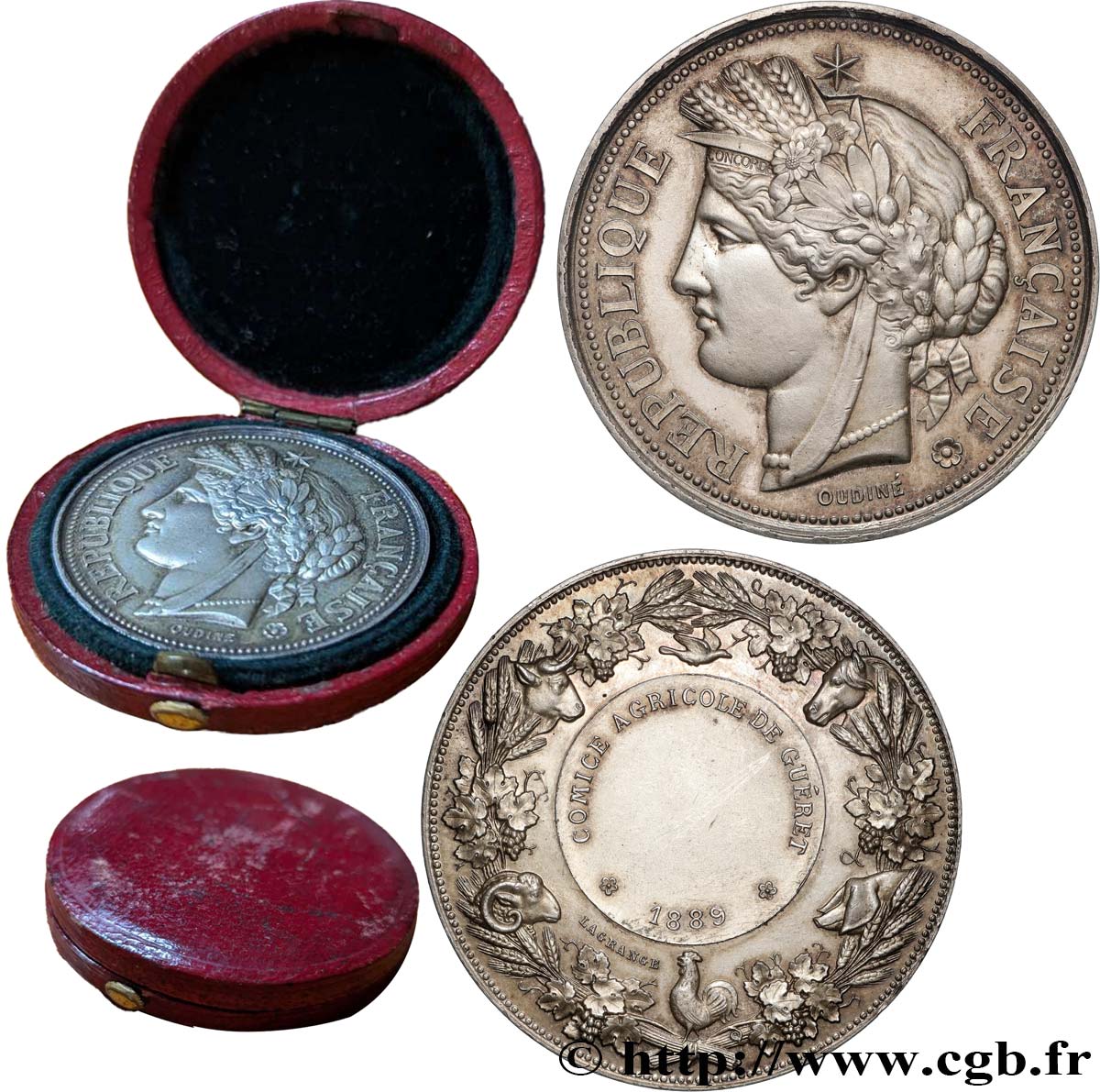 TROISIÈME RÉPUBLIQUE Médaille, Comice agricole de Guéret SUP