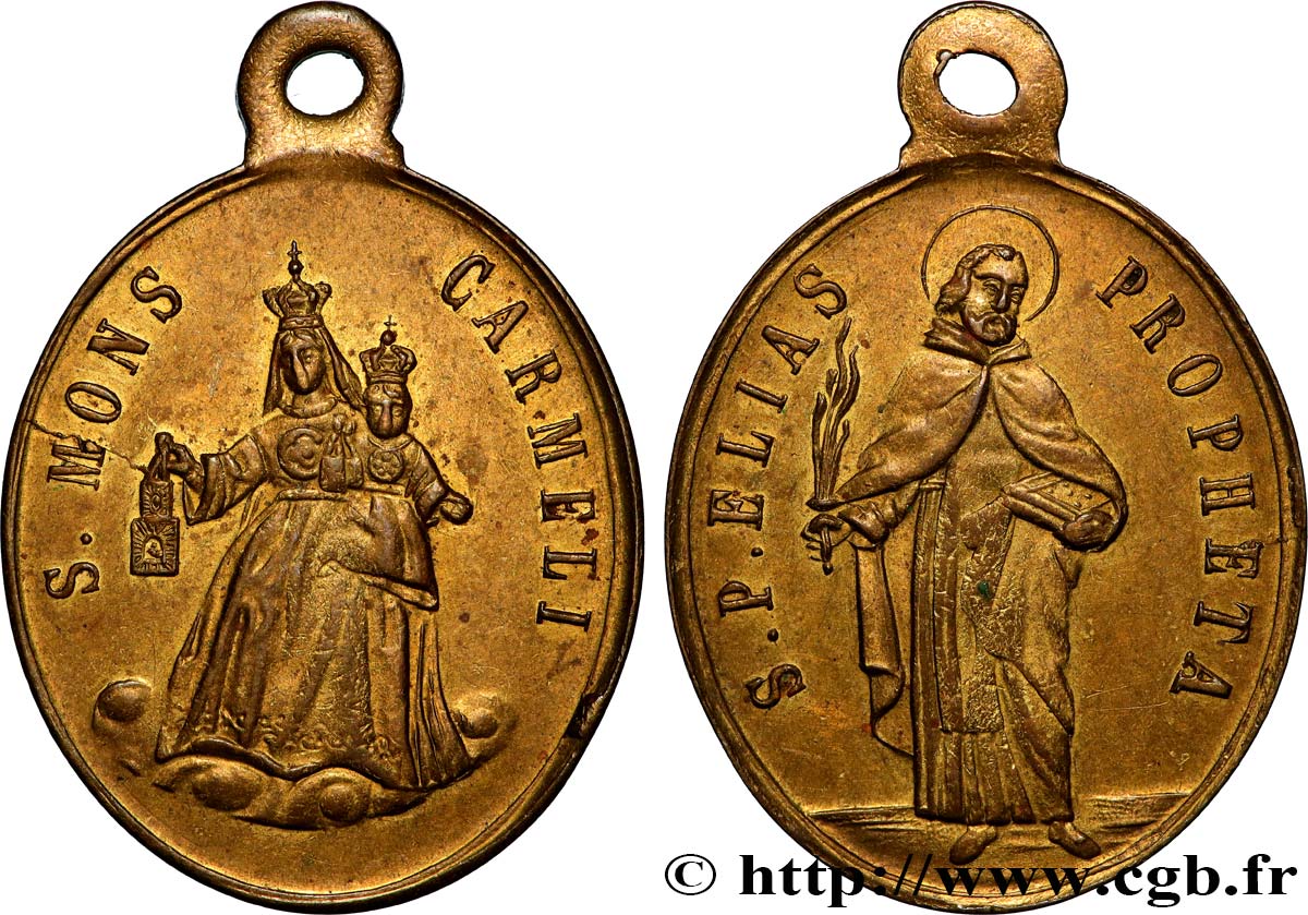 MÉDAILLES RELIGIEUSES Médaille, Mont Carmel, Prophète Élie fVZ