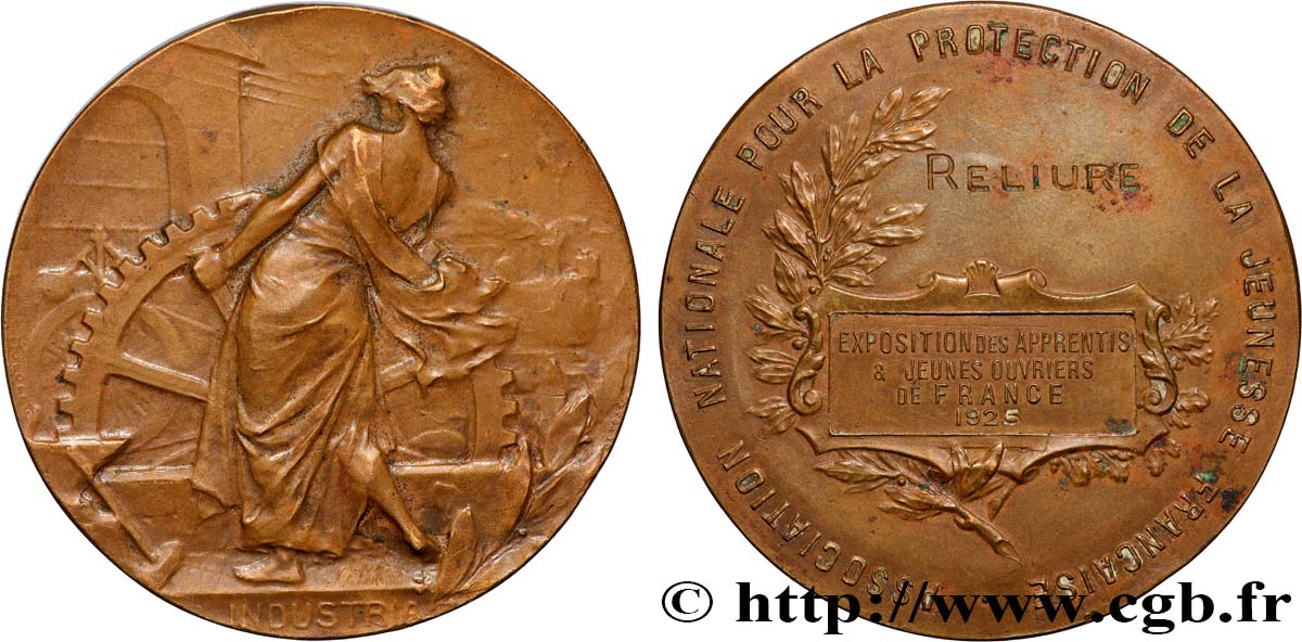 DRITTE FRANZOSISCHE REPUBLIK Médaille, Association pour la protection de la jeunesse, Exposition des apprentis et jeunes ouvriers SS