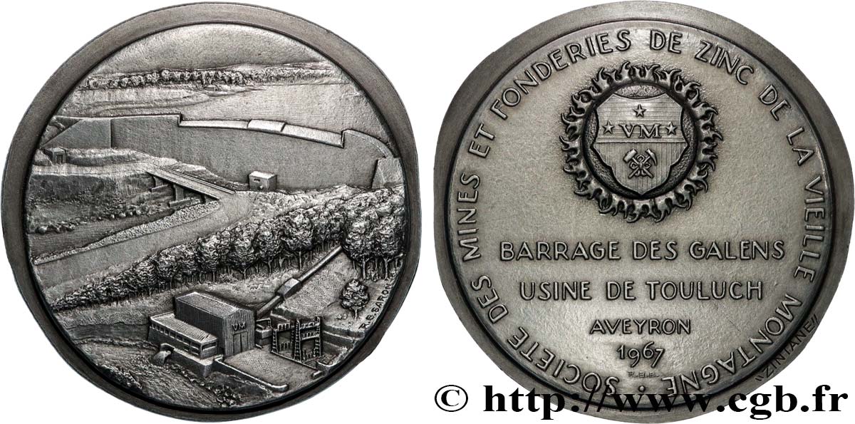 FUNFTE FRANZOSISCHE REPUBLIK Médaille, Société des mines et fonderies de zinc VZ