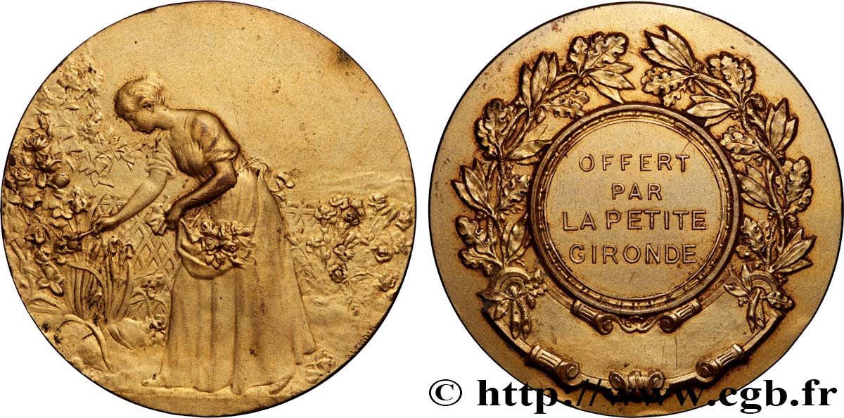 DRITTE FRANZOSISCHE REPUBLIK Médaille, Offert par la Petite Gironde, Horticulture SS