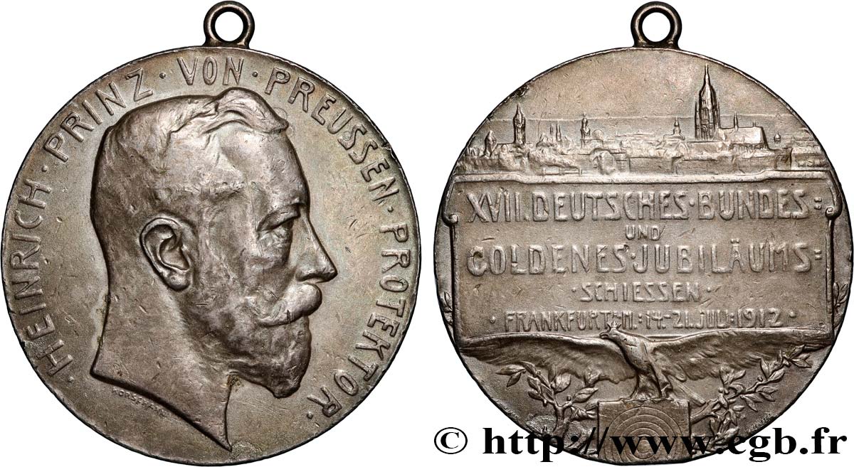 ALLEMAGNE - KÖNIGREICH PREUẞEN - WILHELM II. Médaille, XVIIe festival de tir fédéral fSS/SS