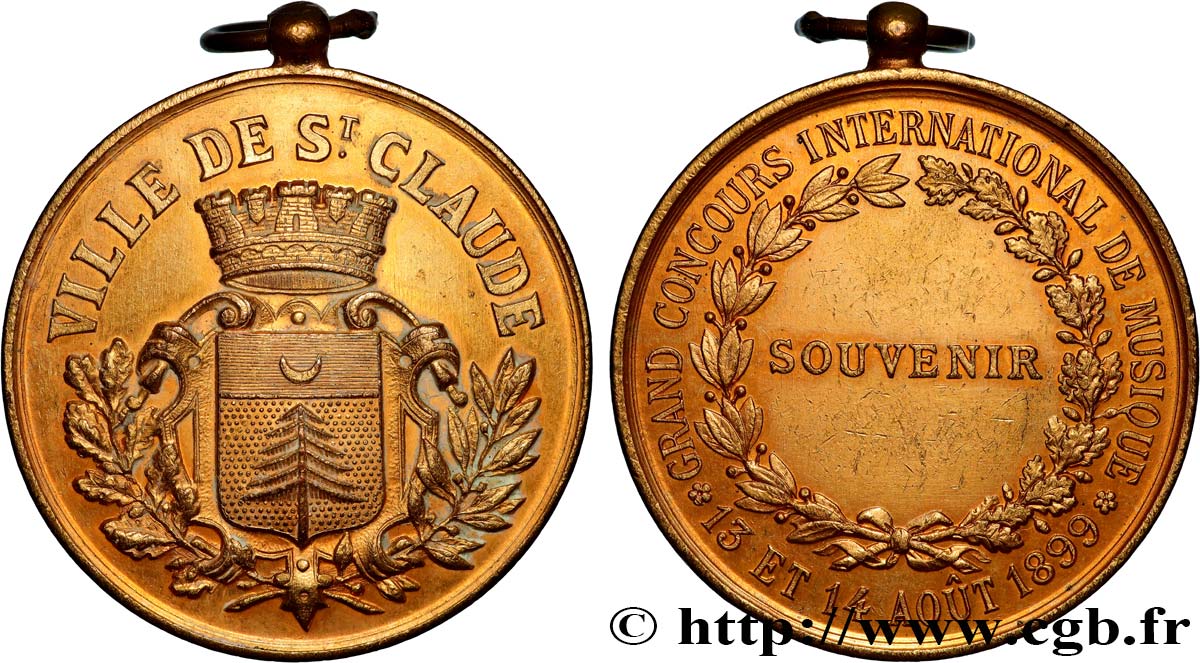 TROISIÈME RÉPUBLIQUE Médaille, Souvenir, Grand Concours international de musique TTB