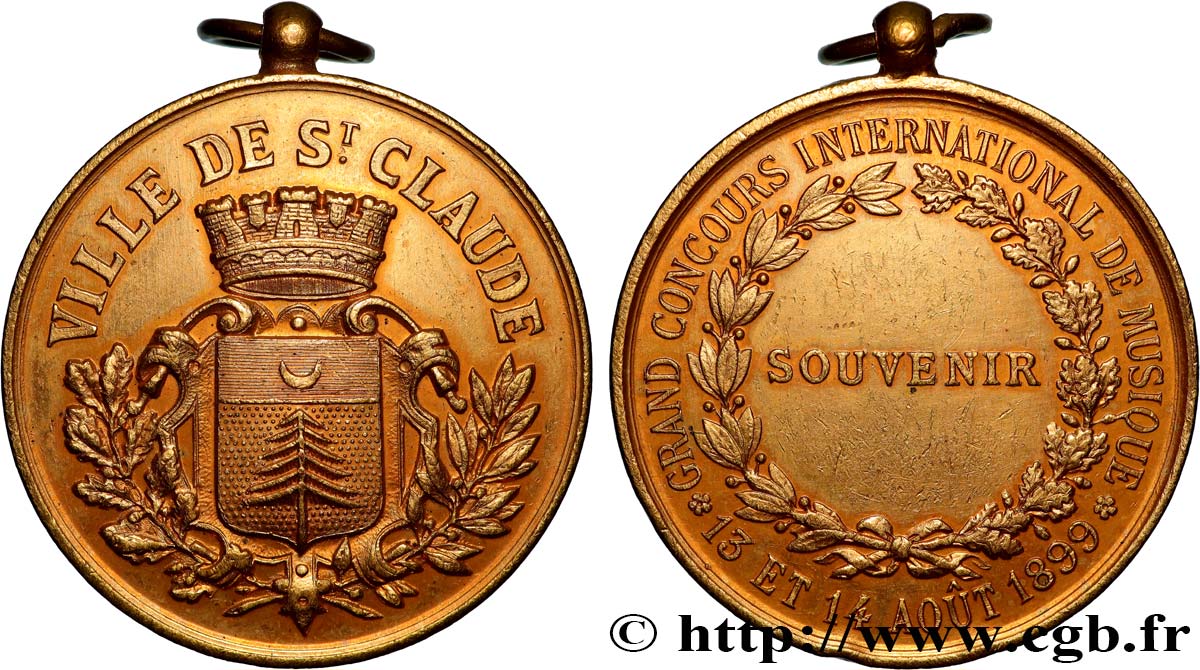 III REPUBLIC Médaille, Souvenir, Grand Concours international de musique XF