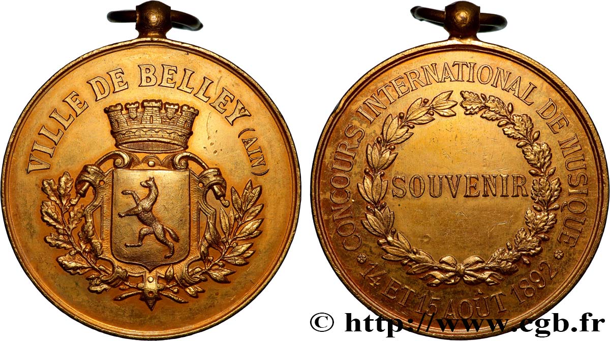 III REPUBLIC Médaille, Souvenir, Grand Concours international de musique XF