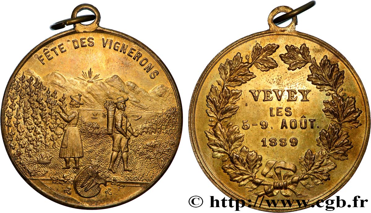 SUISSE Médaille, Fête des vignerons de Vevey TTB+