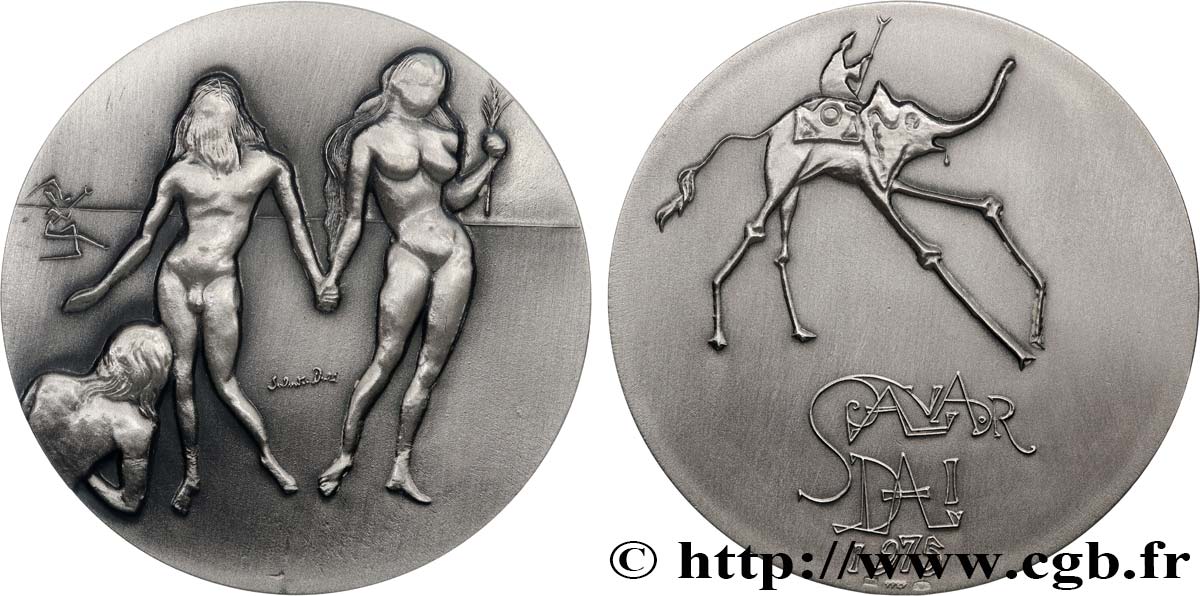 ARTISTS : MUSICIANS, PAINTERS, SCULPTORS Médaille, Salvator Dali, L’éléphant AU