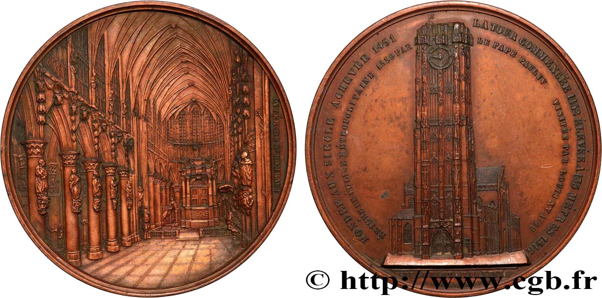 BELGIUM - KINGDOM OF BELGIUM - LEOPOLD I Médaille, Cathédrale Saint-Rombaut de Malines XF