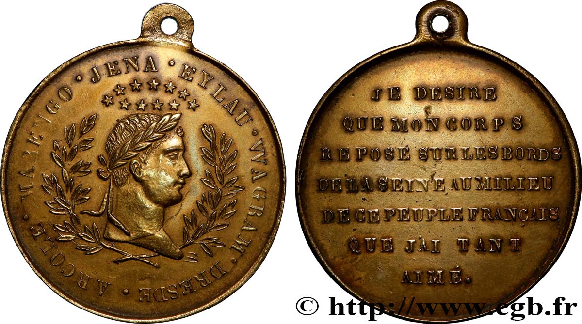 LOUIS-PHILIPPE Ier Médaille, Souvenir napoléonien, repos du corps TTB